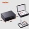 2-Layer Floating Effect Jewelry Box for Women – Premium PU Leather Organizer with Detachable Tray for Rings, Earrings, Necklaces & Bracelets, Elegant Black Case (Black)